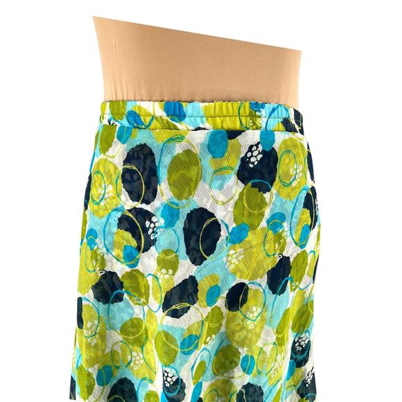 VNTG Flirty Reversible Layered Watercolor Chiffon Skirt 1X Spring Fairy BohoChic - Picture 2 of 8